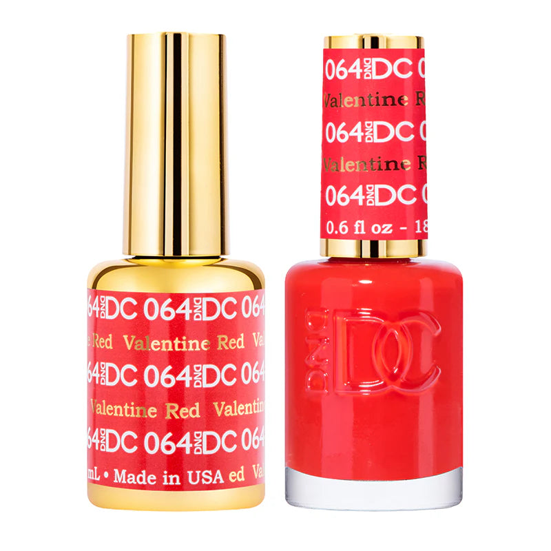 #064 - DND DC Gel UV/LED Soak Off Gel Polish - Valentine Red