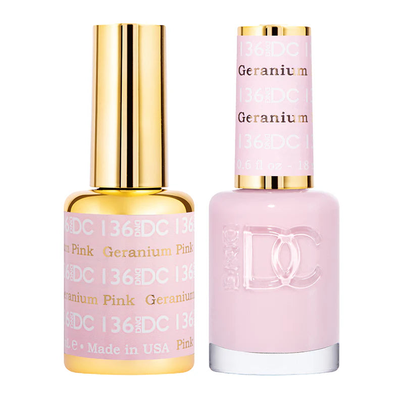 #136 - DND DC Gel UV/LED Soak Off Gel Polish - Geranium Pink