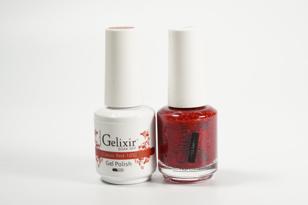 #105 - Gelixir UV/LED Soak Off Gel polish - Classic Red 3in1