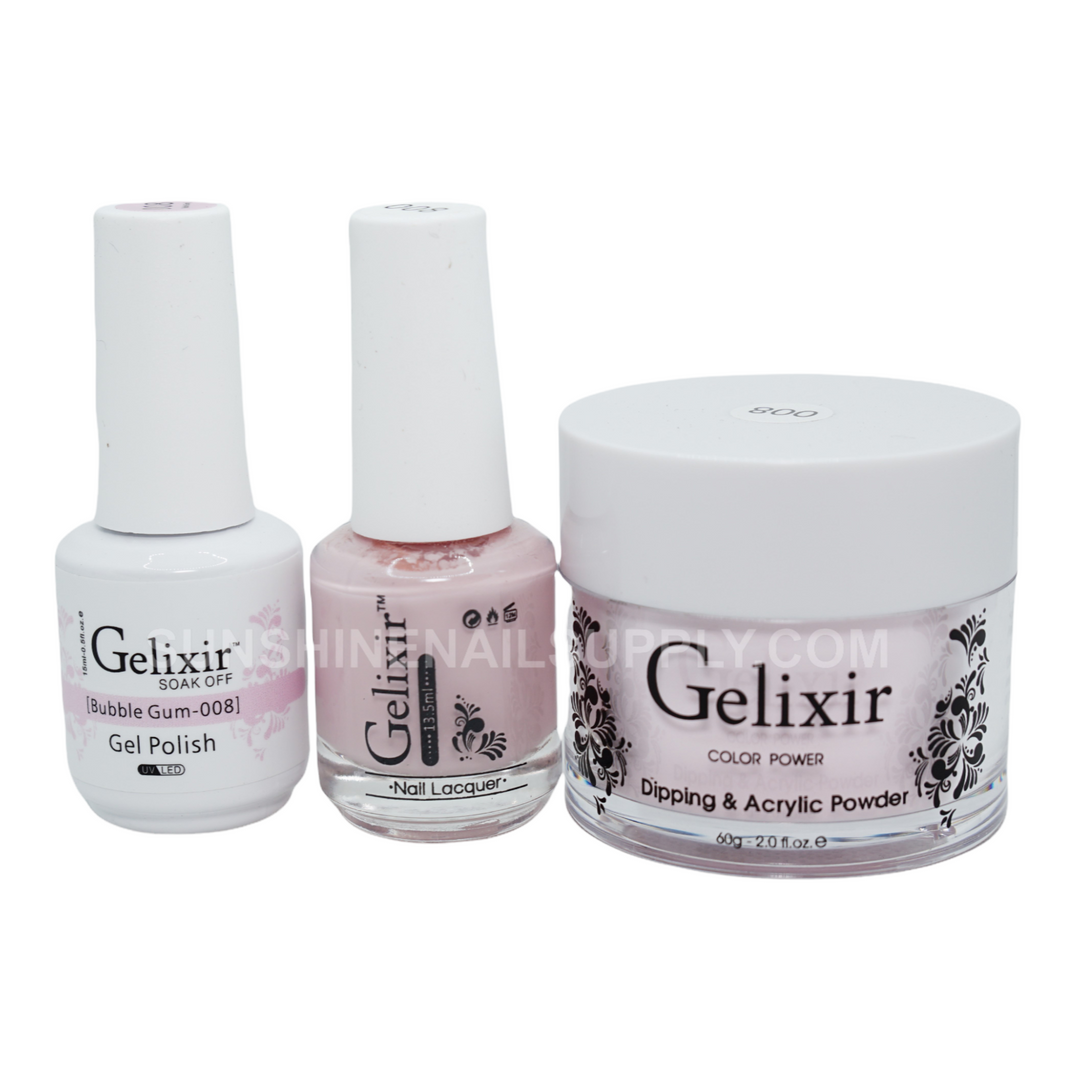 #008 - Gelixir UV/LED Soak Off Gel polish - Bubble Gum 3in1