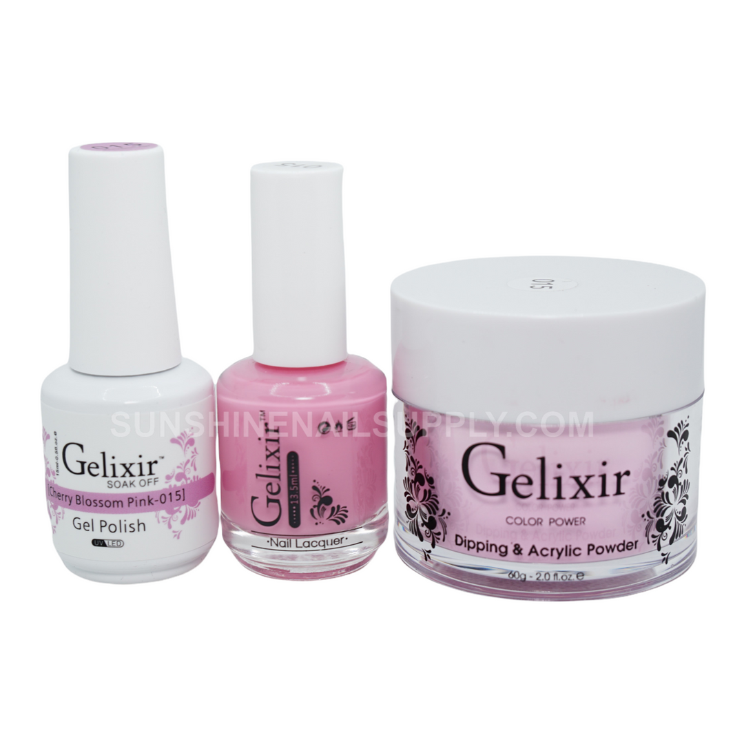 #015 - Gelixir UV/LED Soak Off Gel polish - Cherry Blosson Pink 3in1