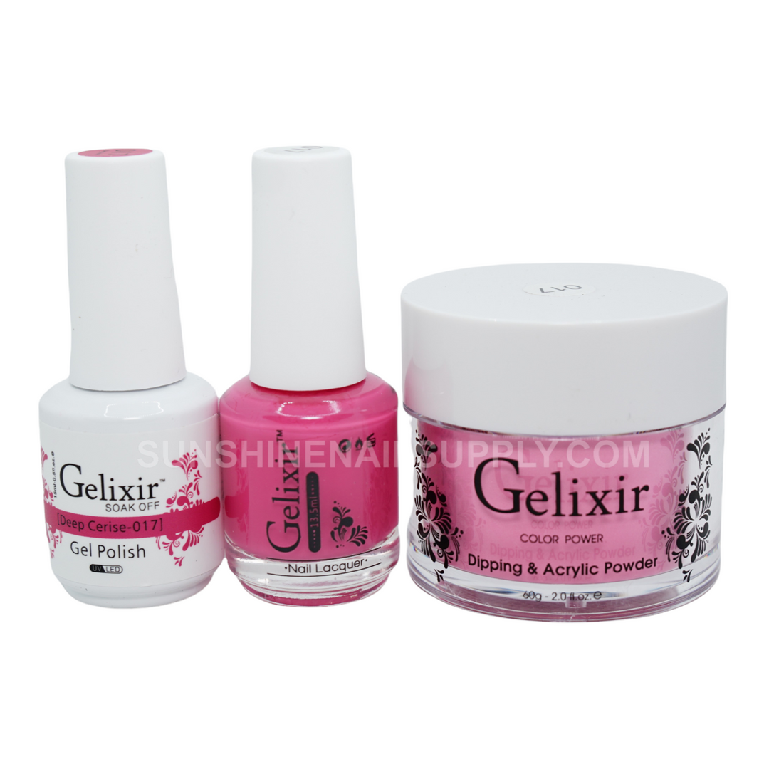 #017 - Gelixir UV/LED Soak Off Gel polish - Deep Cerise 3in1