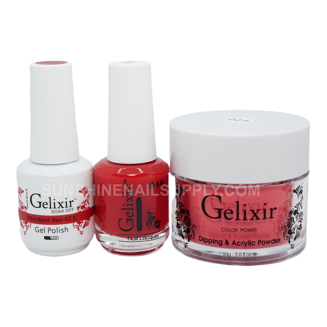 #023 - Gelixir UV/LED Soak Off Gel polish - Mordant Red 3in1