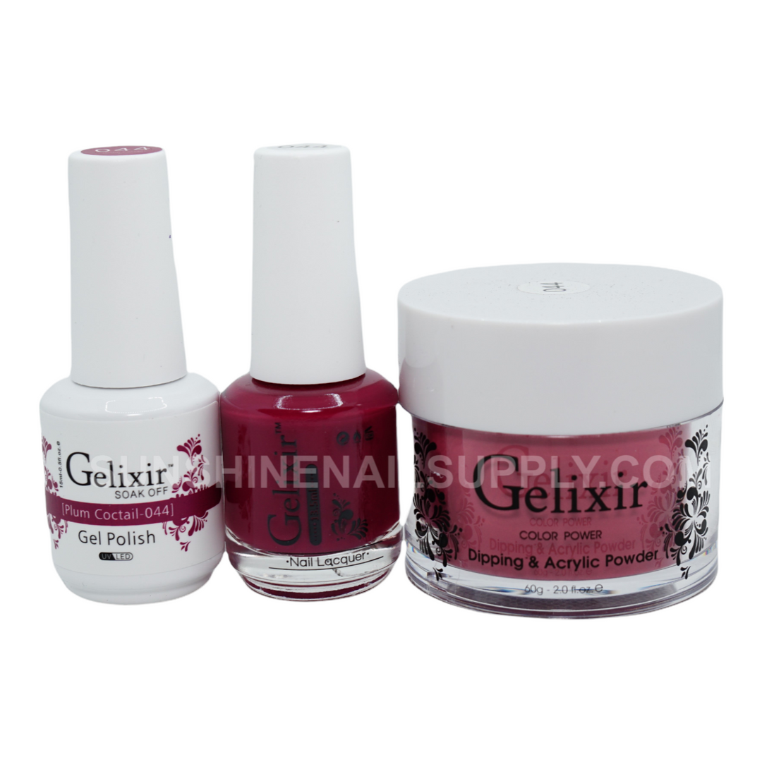 #044 - Gelixir UV/LED Soak Off Gel polish - Plum Coctail 3in1