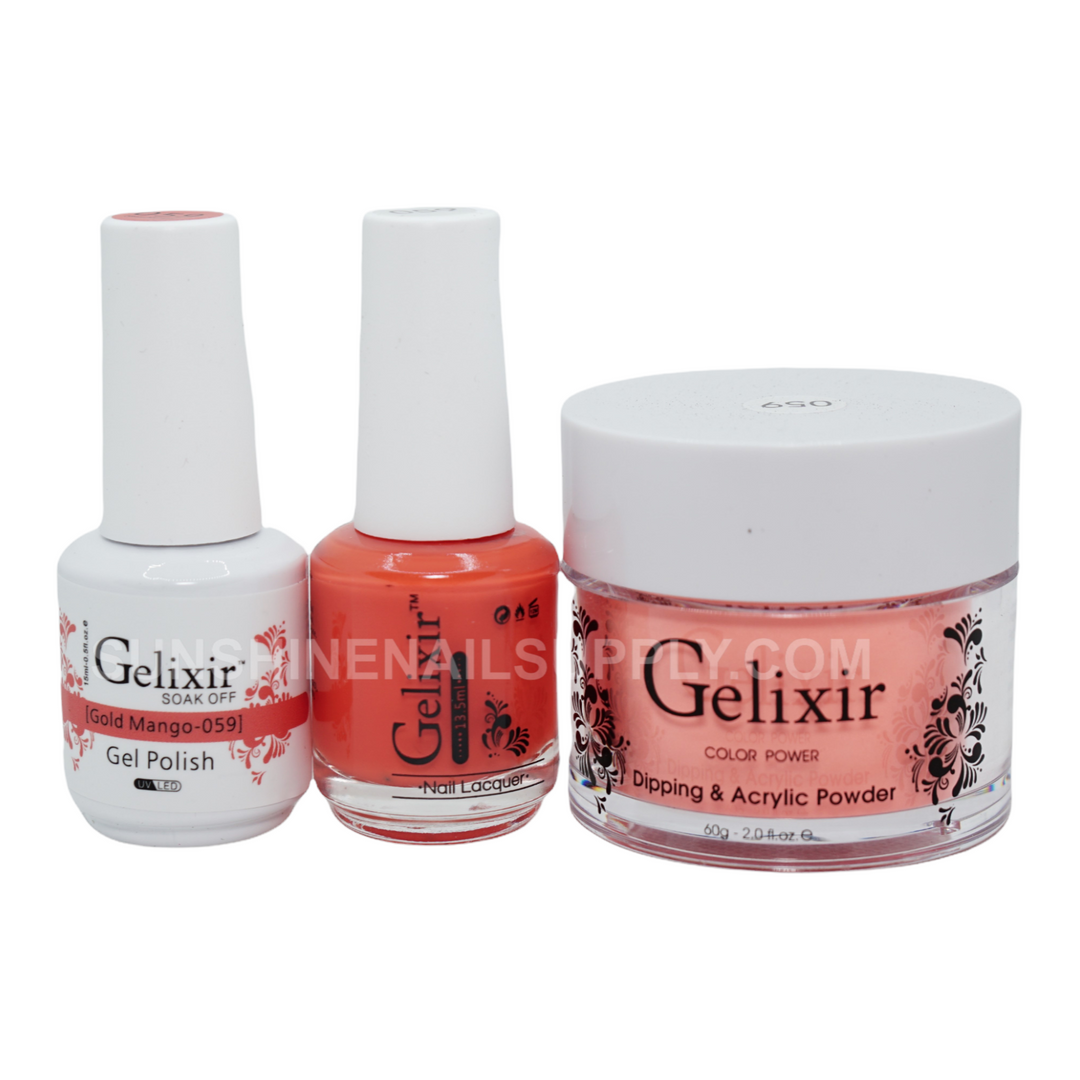 #059 - Gelixir UV/LED Soak Off Gel polish - Gold Mango 3in1