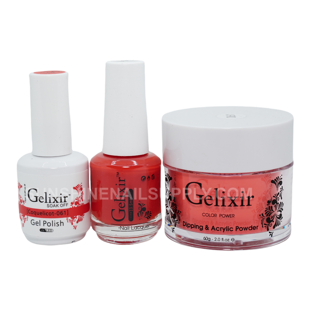 #061 - Gelixir UV/LED Soak Off Gel polish - Coquelicot 3in1