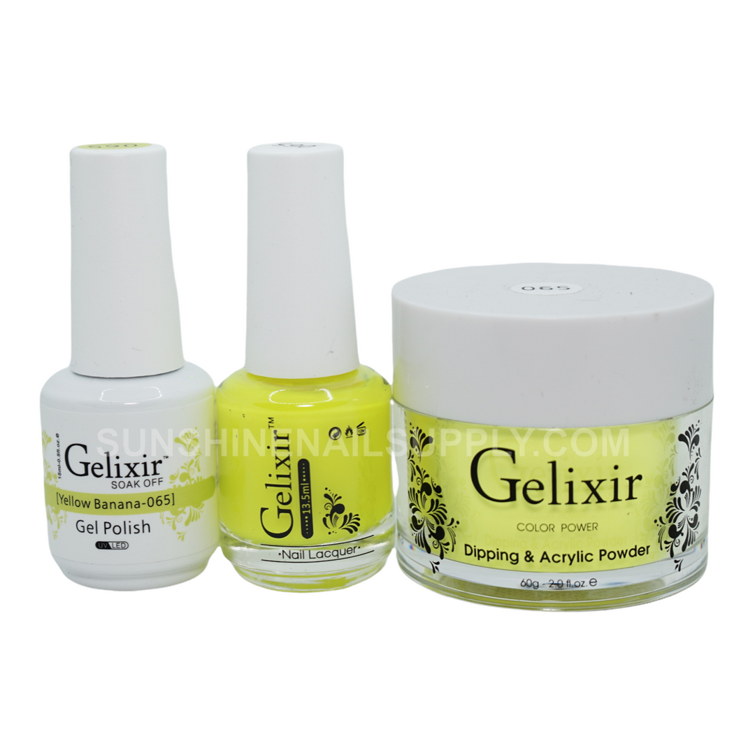 #065 - Gelixir UV/LED Soak Off Gel polish - Yellow Banana 3in1