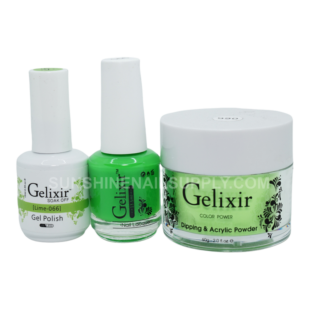 #066 - Gelixir UV/LED Soak Off Gel polish - Lime 3in1