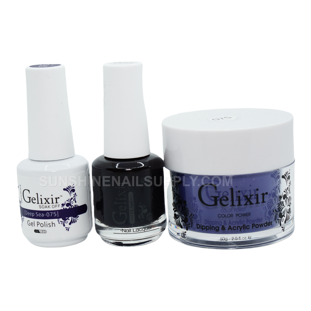 #075 - Gelixir UV/LED Soak Off Gel polish - Deep Sea 3in1