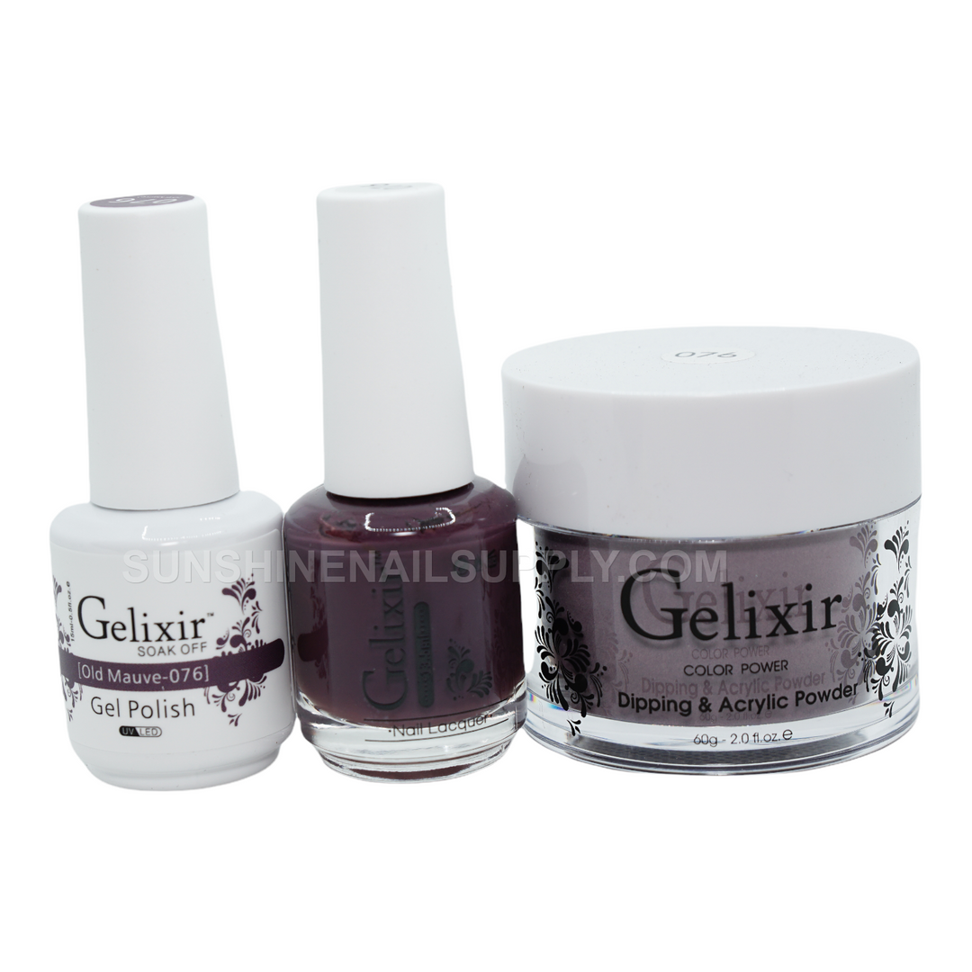 #076 - Gelixir UV/LED Soak Off Gel polish - Old Mauve 3in1