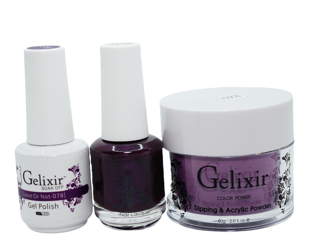 #078 - Gelixir UV/LED Soak Off Gel polish - Love or Not 3in1