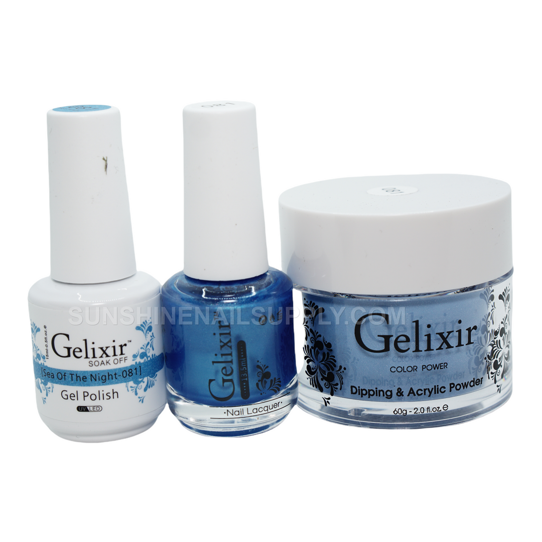 #081- Gelixir UV/LED Soak Off Gel polish - Sea Of Night 3in1
