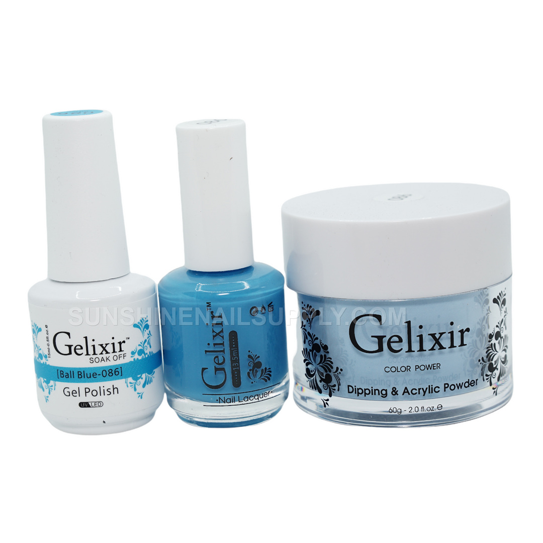 #086 - Gelixir UV/LED Soak Off Gel polish - Ball Blue 3in1