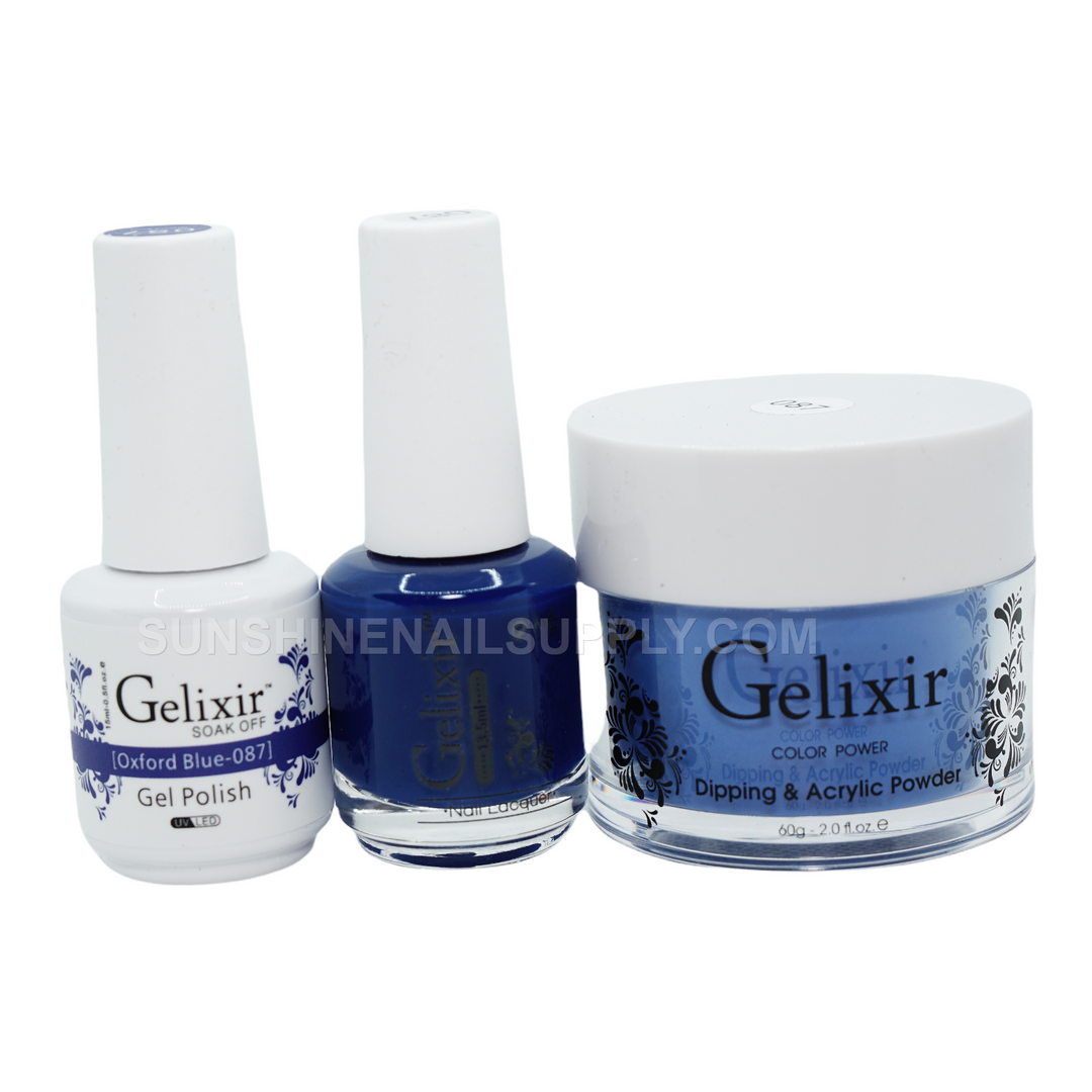 #087 - Gelixir UV/LED Soak Off Gel polish - Oxford Blue 3in1