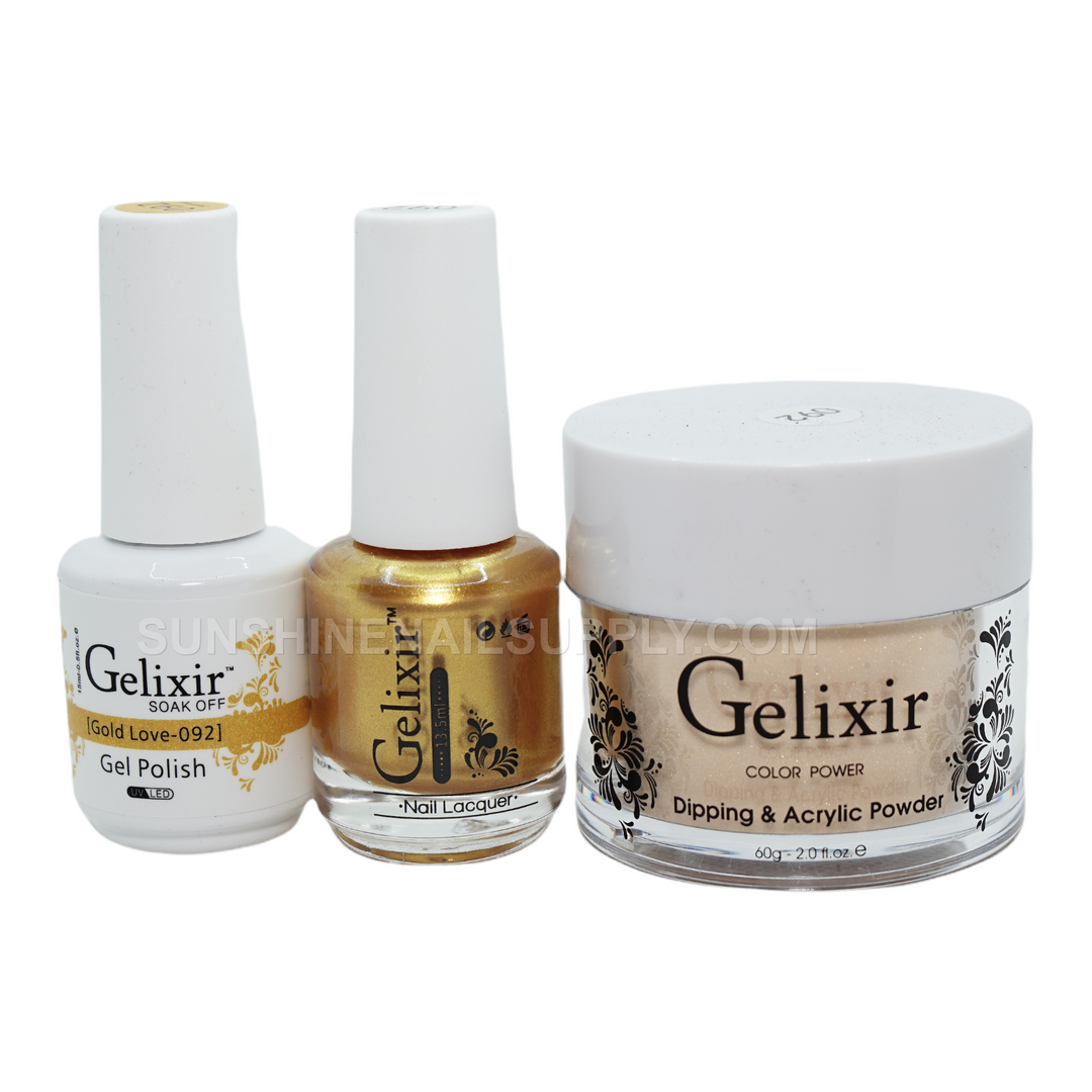 #092 - Gelixir UV/LED Soak Off Gel polish - Gold Love 3in1