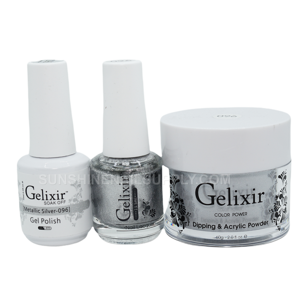#096 - Gelixir UV/LED Soak Off Gel polish - Metallic Silver