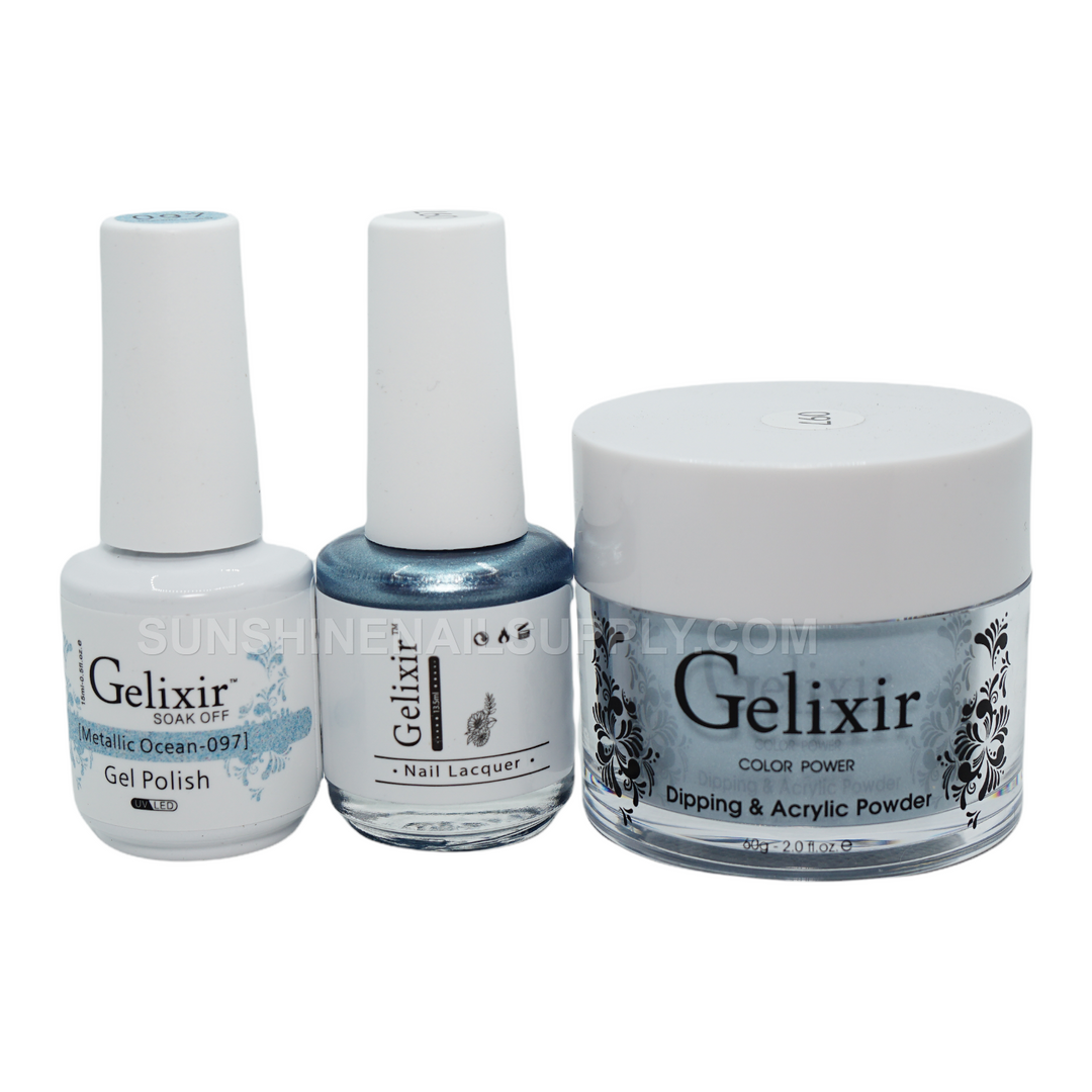 #097 - Gelixir UV/LED Soak Off Gel polish - Metallic Ocean 3in1
