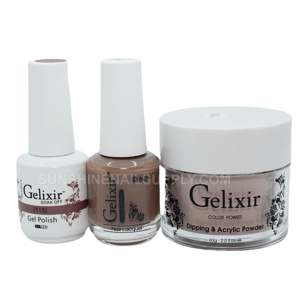 #115- Gelixir UV/LED Soak Off Matching Gel and Polish 3in1