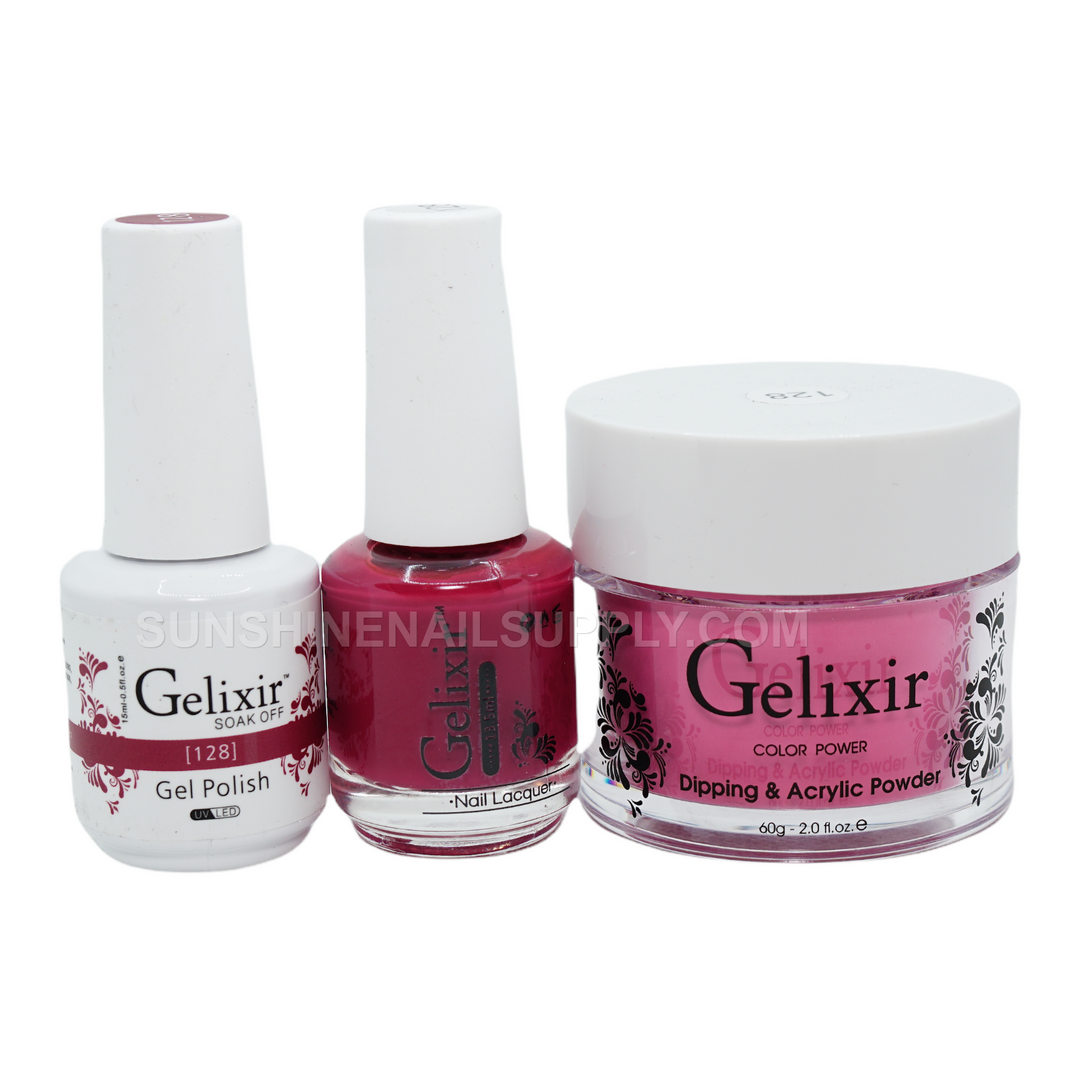 #128- Gelixir UV/LED Soak Off Matching Gel and Polish 3in1