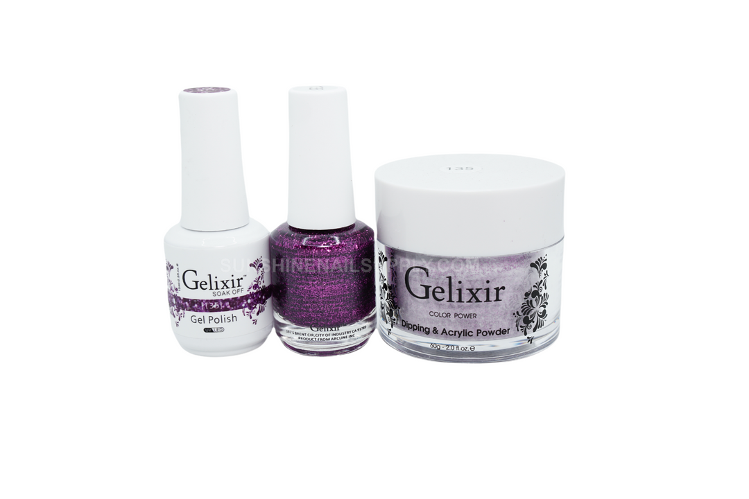 #135- Gelixir UV/LED Soak Off Matching Gel and Polish 3in1