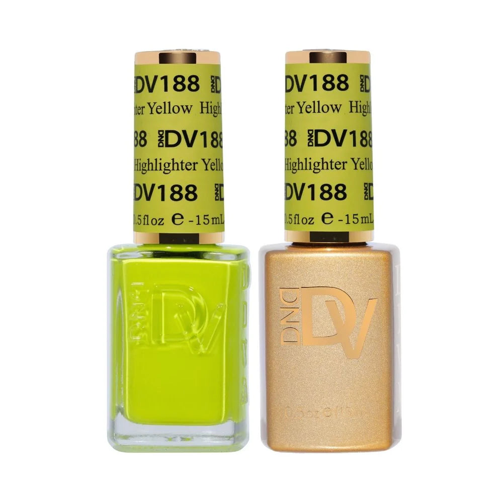 #188 - DND Diva Gel UV/LED Soak Off Gel polish - Highlighter Yellow