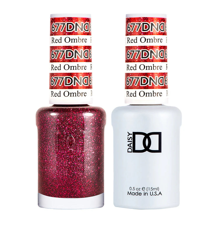#677 - DND Gel UV/LED Soak Off Gel polish - Red Ombre