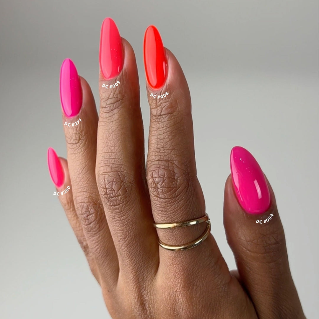 DND DC #277 Fluorescent Pink – nail swatch 2