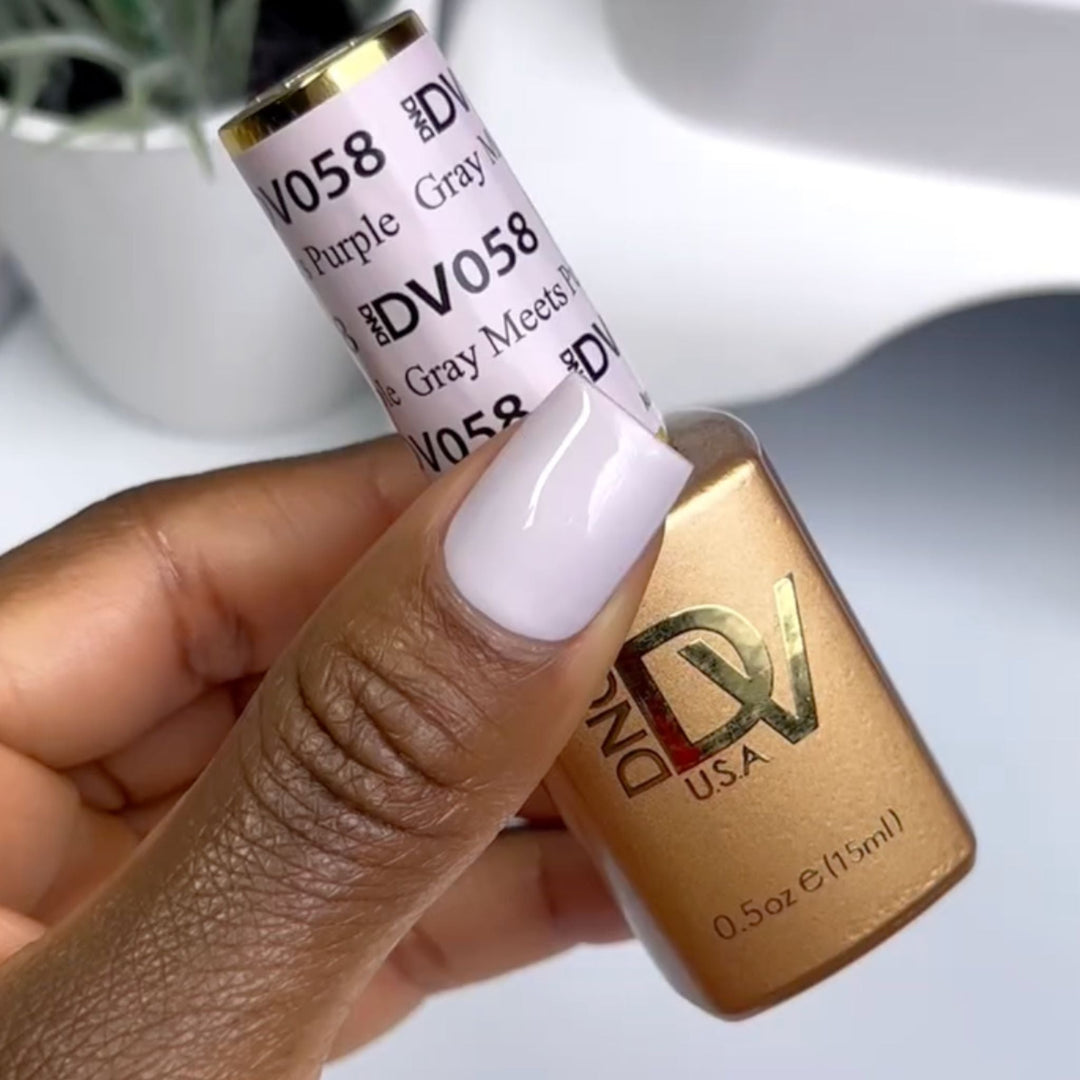 DND Diva #58 Grey Meets Purple – nail swatch