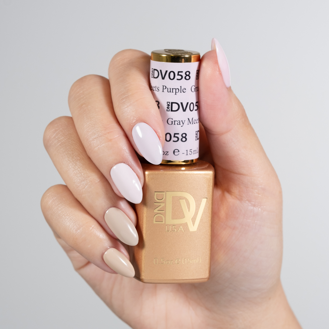 DND Diva #58 Grey Meets Purple – nail swatch 2