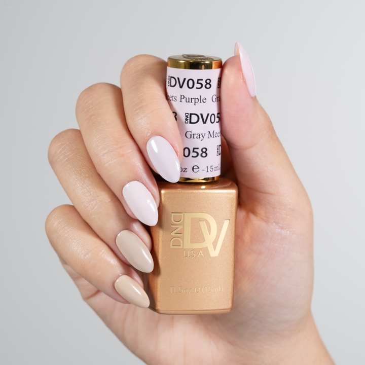 DND Diva #58 Grey Meets Purple – nail swatch 2