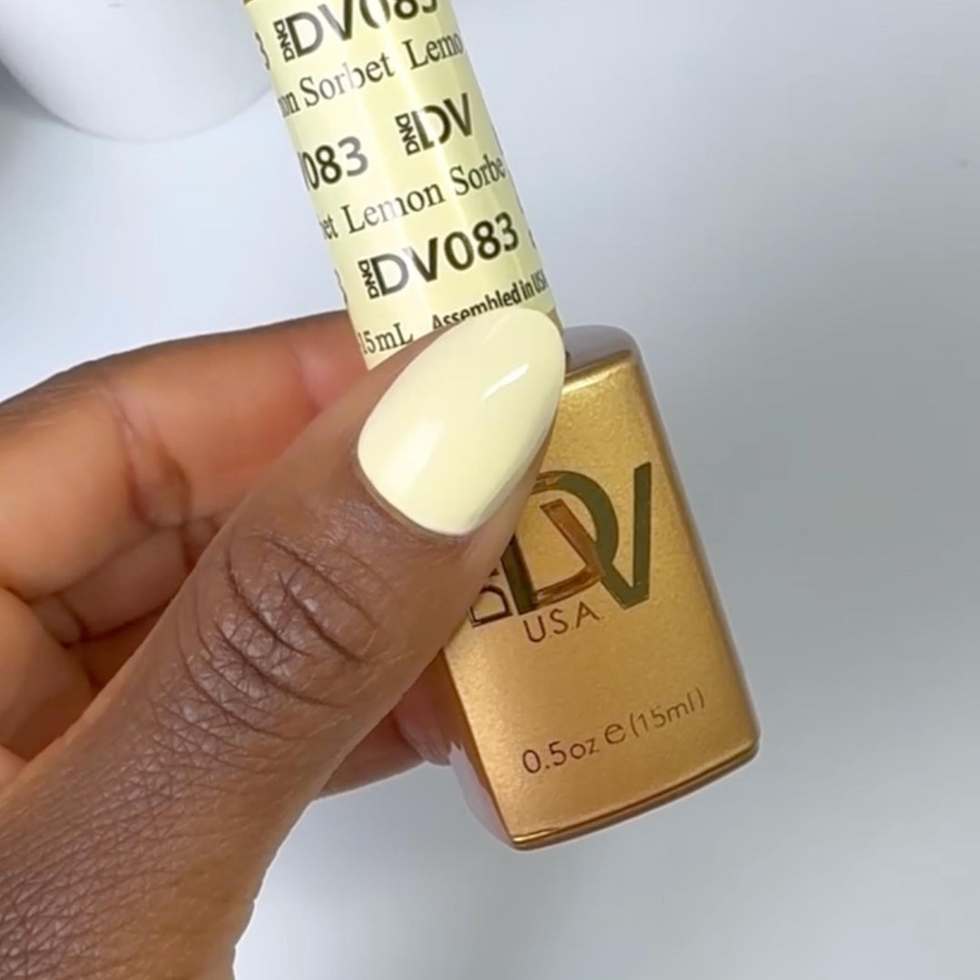 DND Diva #83 Lemon Sorbet – nail swatch 7