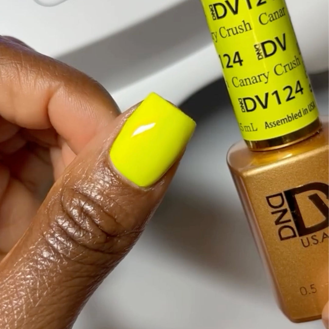 DND Diva #124 Canary Crush – nail swatch 3