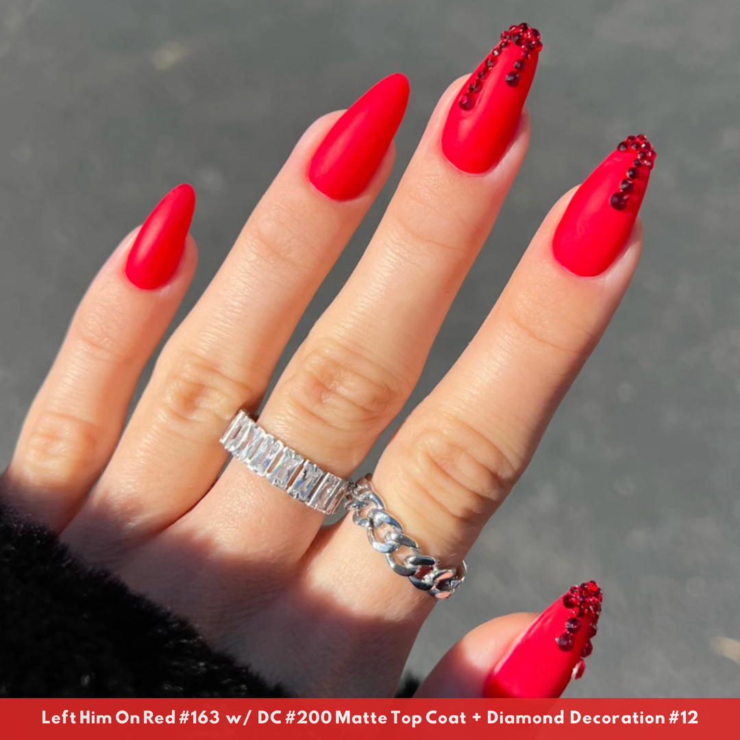 DND Diva #163 Left Him On Red – nail art