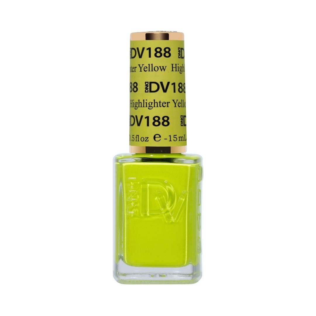 DND Diva #188 Highlighter Yellow – lacquer bottle