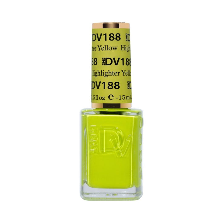 DND Diva #188 Highlighter Yellow – lacquer bottle