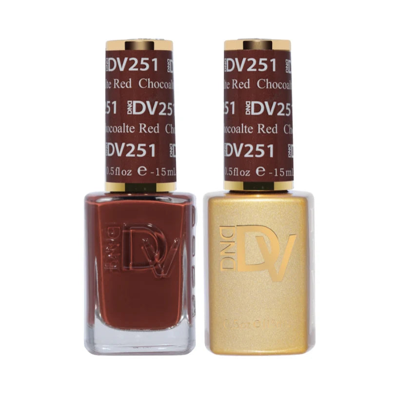 #251 - DND Diva Gel UV/LED Soak Off Gel polish - Chocolate Red