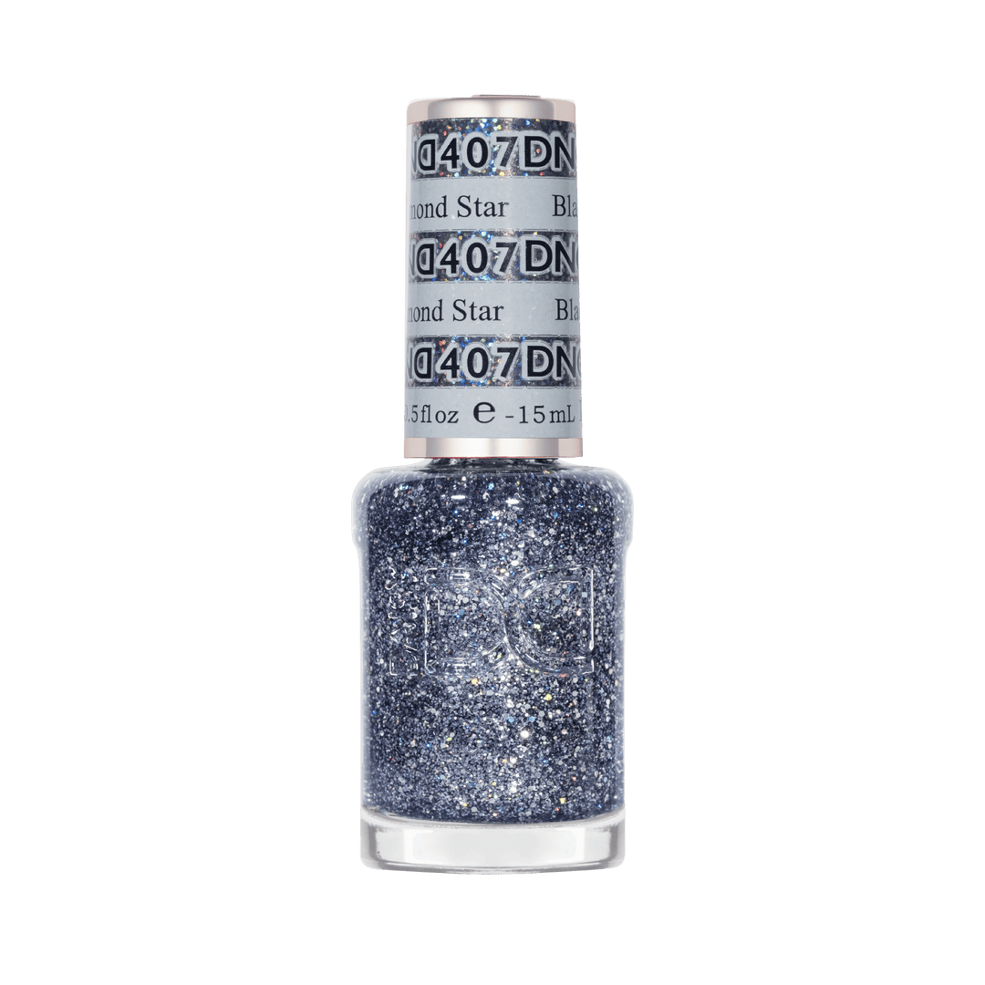 DND Gel #407 Black Diamond Star – lacquer bottle