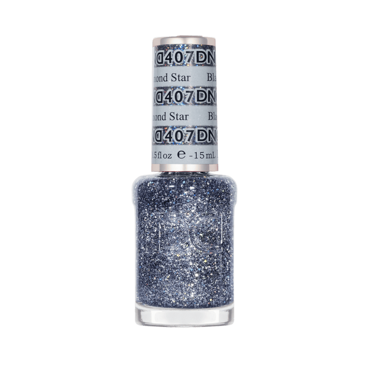 DND Gel #407 Black Diamond Star – lacquer bottle