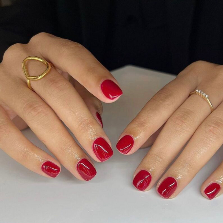 DND Gel #429 Boston University Red – nail swatch 9