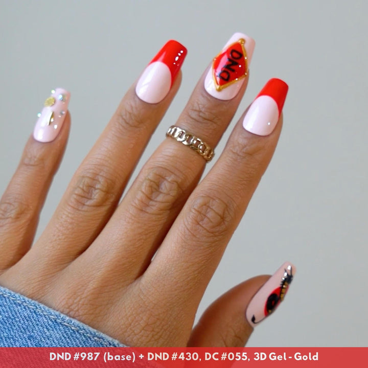 DND Gel #430 Ferrari Red – nail swatch 6