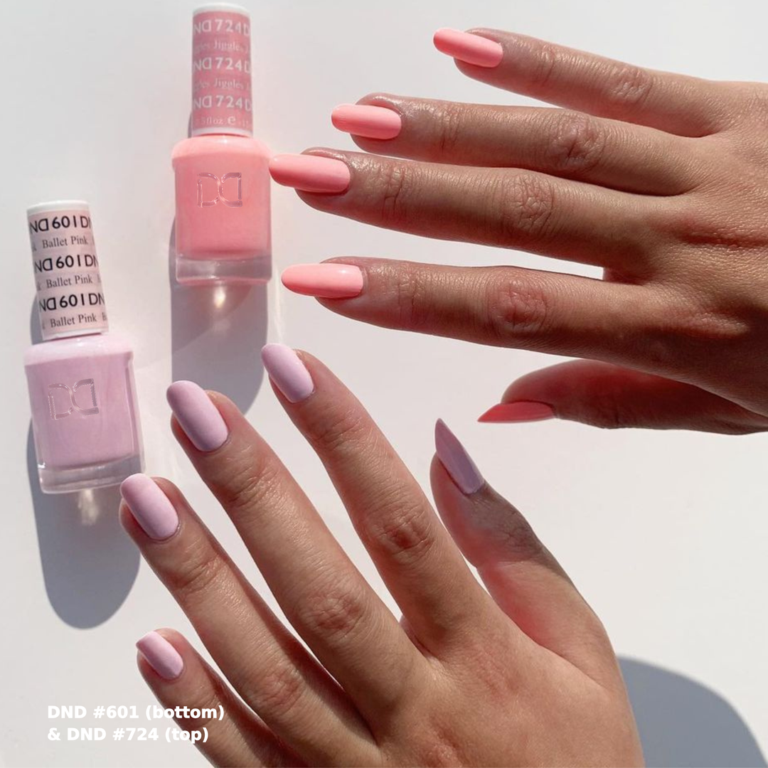 DND Gel #601 Ballet Pink – nail swatch