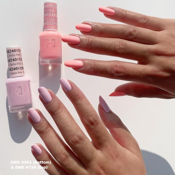 DND Gel #601 Ballet Pink – nail swatch