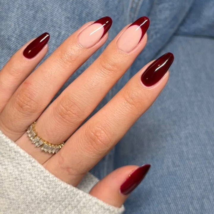 DND Gel #633 Garnet Red – nail swatch 4