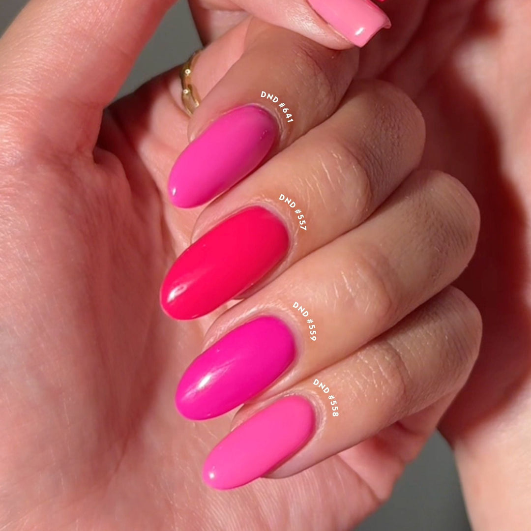 DND Gel #557 Hot Raspberry – nail swatch 2