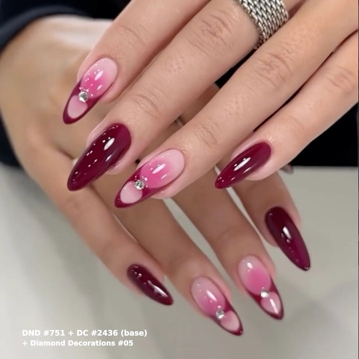 DND Gel #751 Cherry Mocha – nail swatch 10