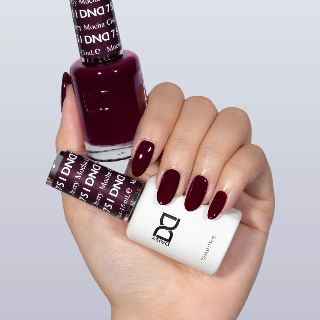 DND Gel #751 Cherry Mocha – nail swatch 5