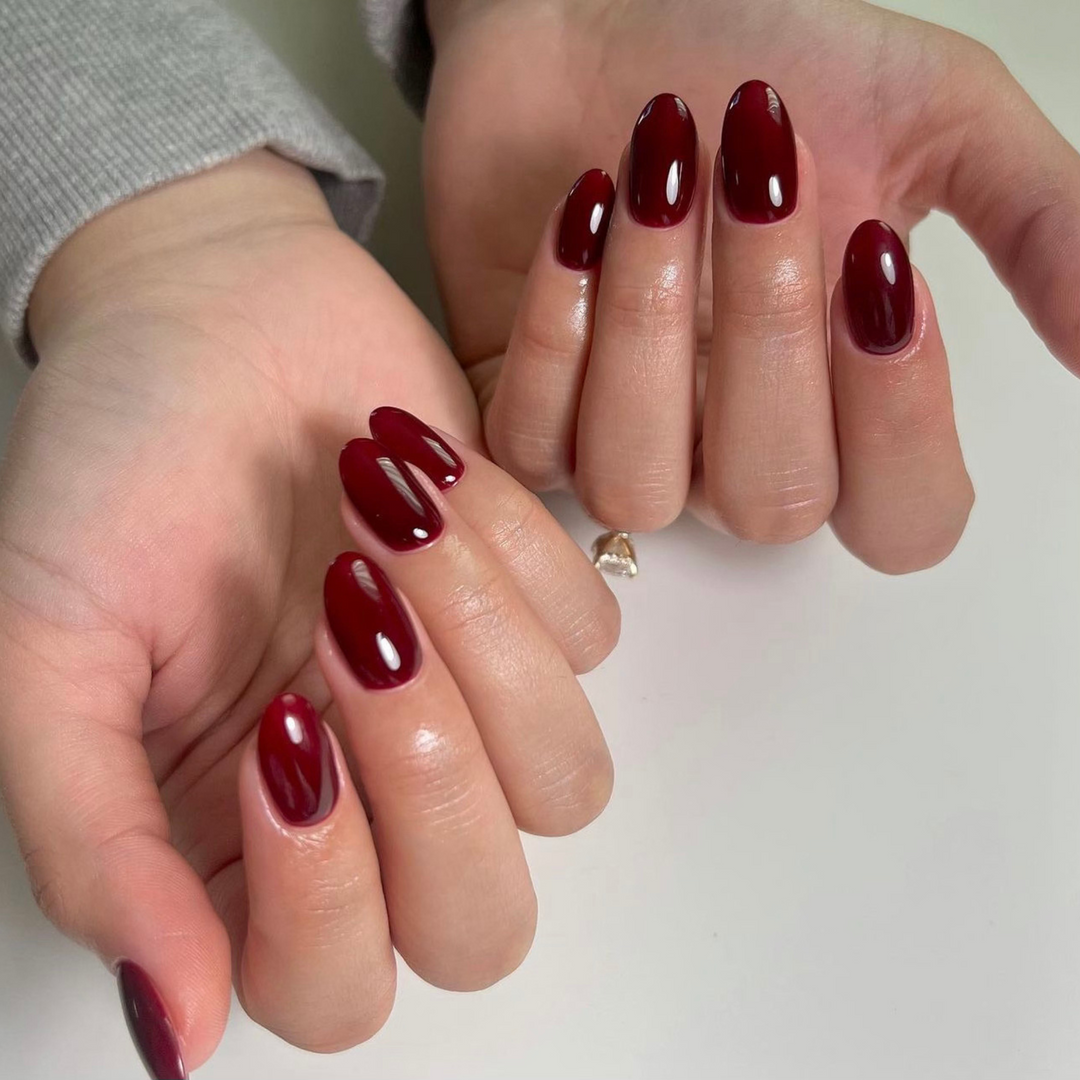 DND Gel #751 Cherry Mocha – nail swatch 9