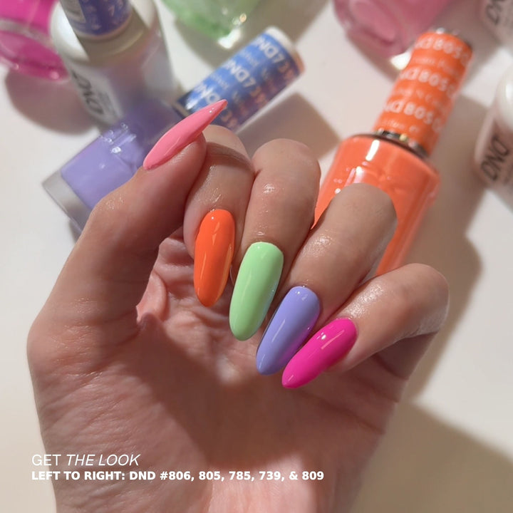 DND Gel #806 Pink Matter – nail swatch 3