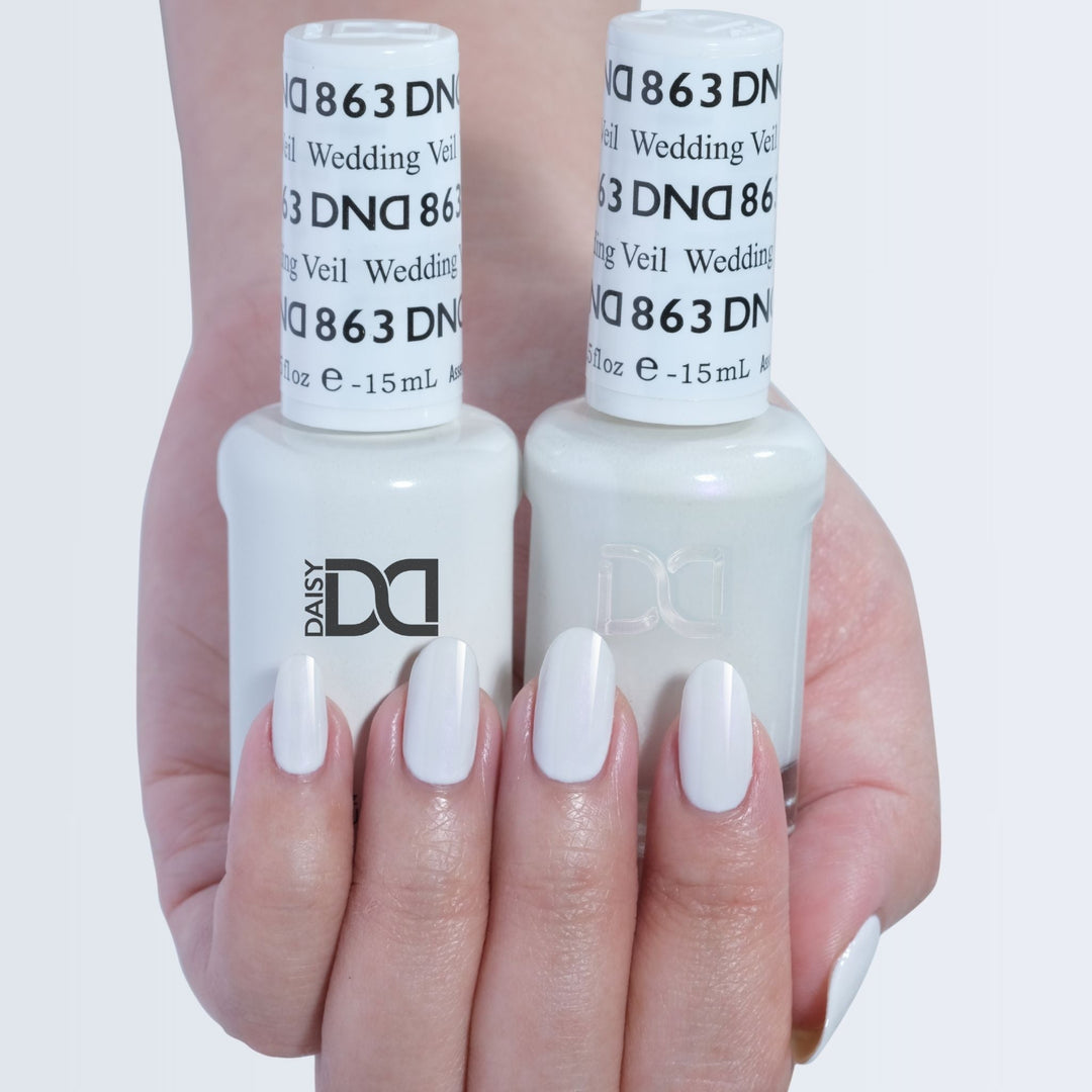 DND Gel #863 Wedding Veil – nail swatch