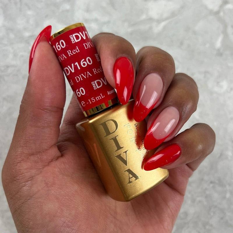 DND Diva #160 Red – nail swatch 10